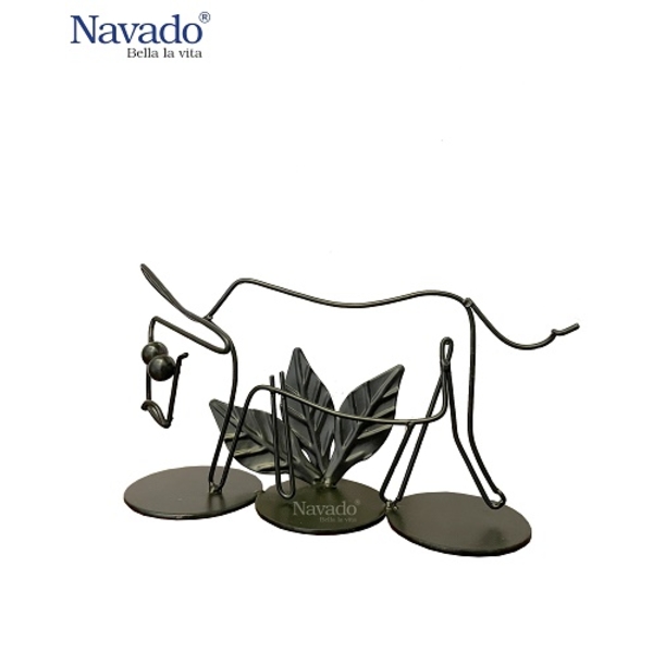 Bộ decor khung sắt hình con trâu Navado