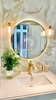 Gương led khung tròn nhà tắm 