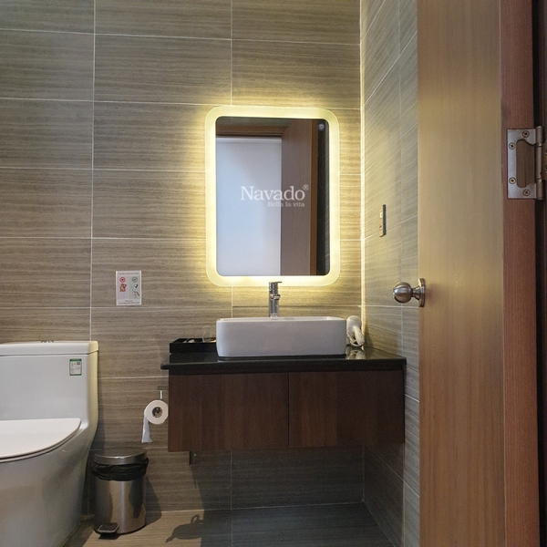 Gương phòng tắm đèn led chữ nhật