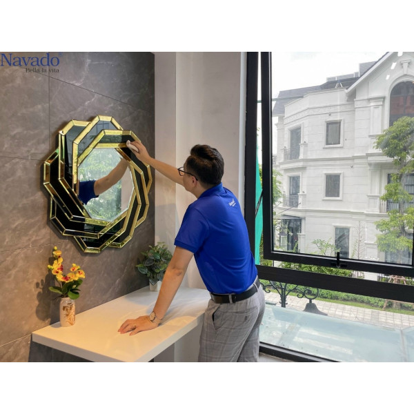 Gương phòng tắm nghệ thuật Spider-Gold