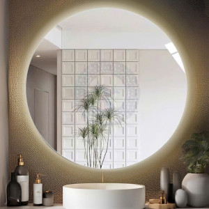 Gương phòng tắm led tròn hắt