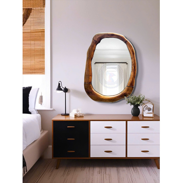 Gương bàn trang điểm khung gỗ nghệ thuật