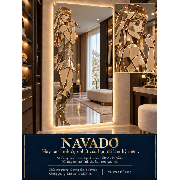Gương soi toàn thân Chân Dung Nữ ghép NAVADO