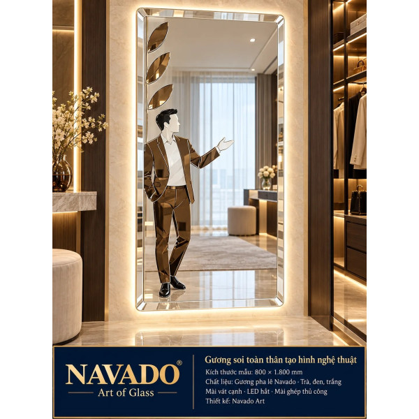 Gương soi toàn thân Quý Ông ghép gương NAVADO