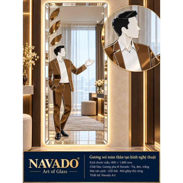 Gương soi toàn thân Quý Ông ghép gương NAVADO