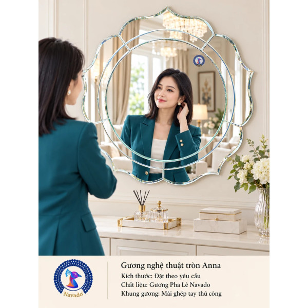 Gương trang trí Anna tròn NAVADO