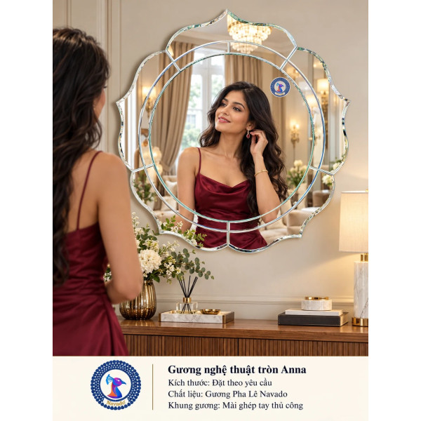 Gương trang trí Anna tròn NAVADO