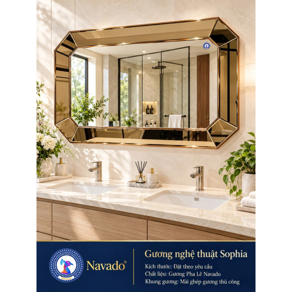 Gương nghệ thuật Trà Mài thủ công NAVADO