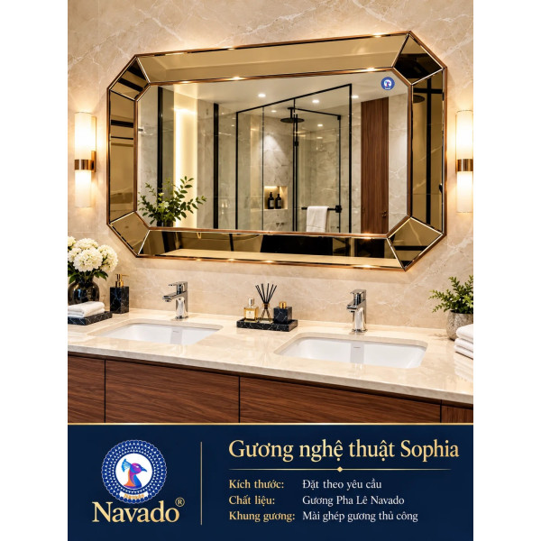 Gương nghệ thuật Trà Mài thủ công NAVADO