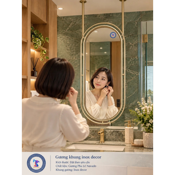 Gương phòng tắm khung inox decor NAVADO