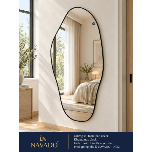 Gương soi toàn thân khung inox Black NAVADO