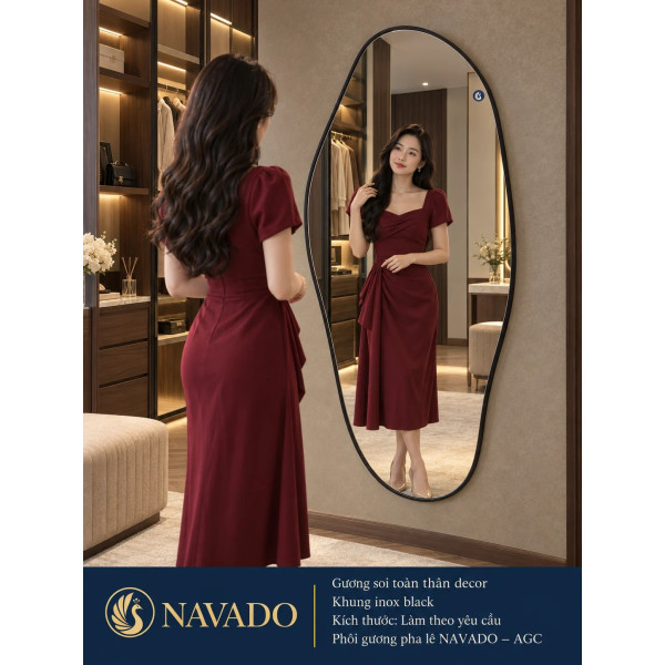 Gương soi toàn thân khung inox Black NAVADO