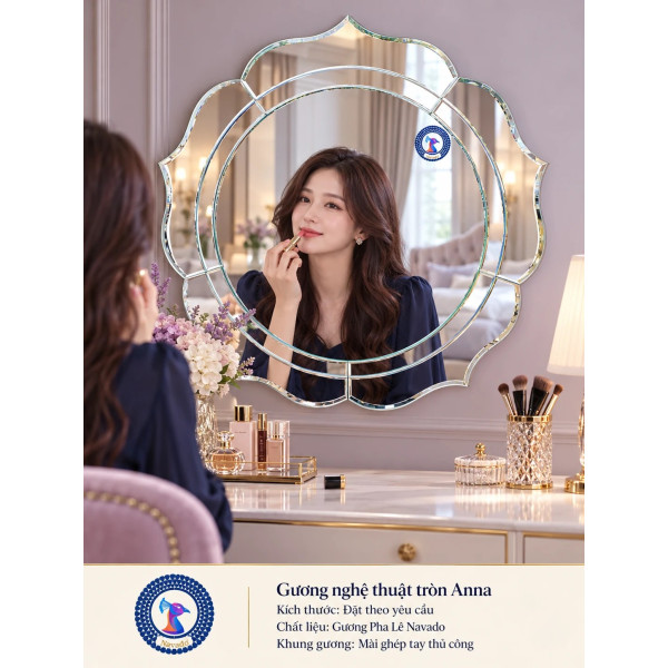 Gương bàn trang điểm Anna tròn NAVADO