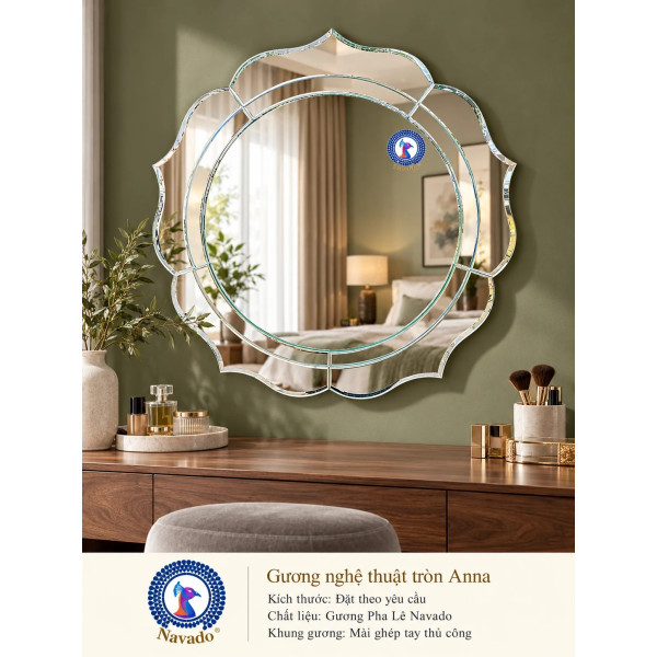 Gương bàn trang điểm Anna tròn NAVADO