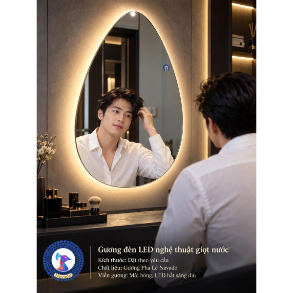 Gương bàn trang điểm Giọt Nước LED NAVADO