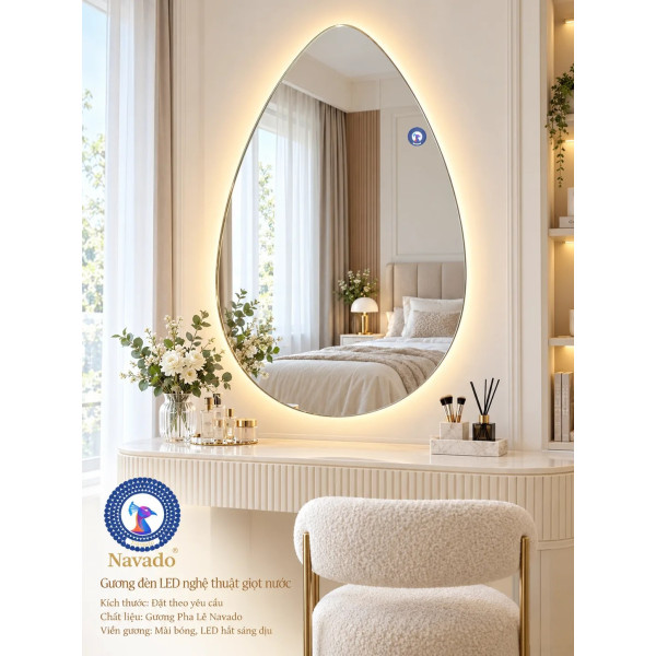 Gương bàn trang điểm Giọt Nước LED NAVADO