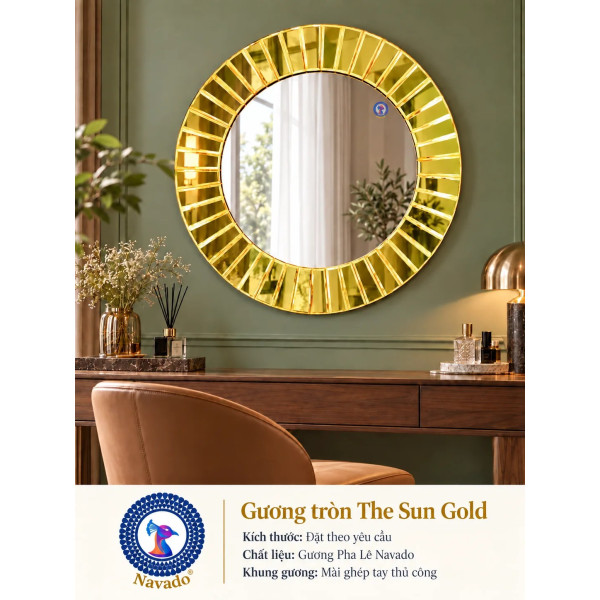 Gương bàn trang điểm The Sun Gold NAVADO