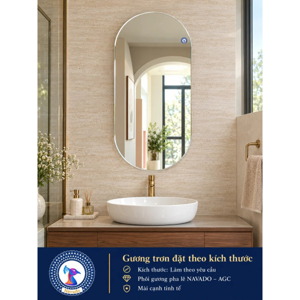 Gương phòng tắm tròn đặt theo kích thước NAVADO