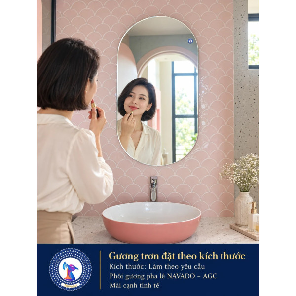 Gương phòng tắm tròn đặt theo kích thước NAVADO