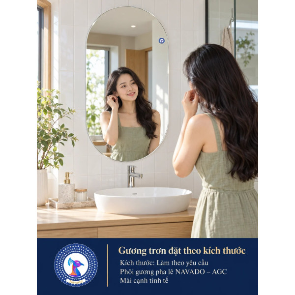 Gương phòng tắm tròn đặt theo kích thước NAVADO