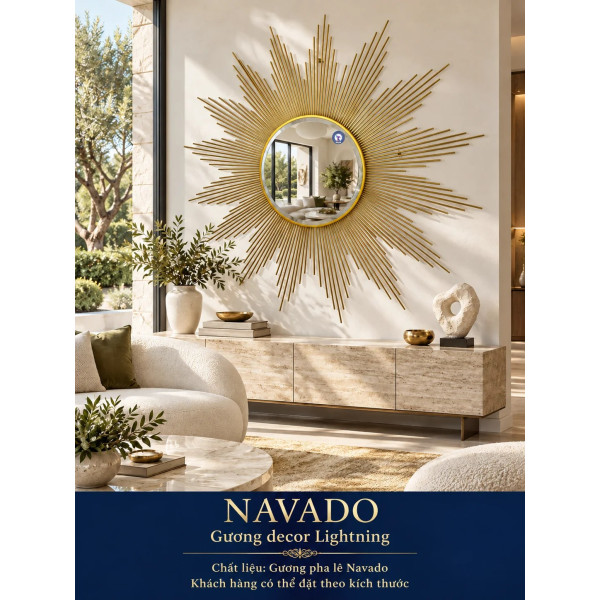 Gương nghệ thuật Lightning NAVADO phòng khách