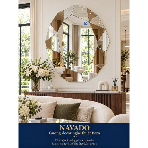 Gương trang trí Bern NAVADO viền kính trà