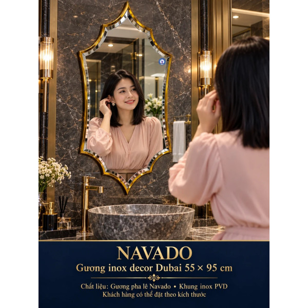 Gương phòng tắm khung inox Dubai NAVADO