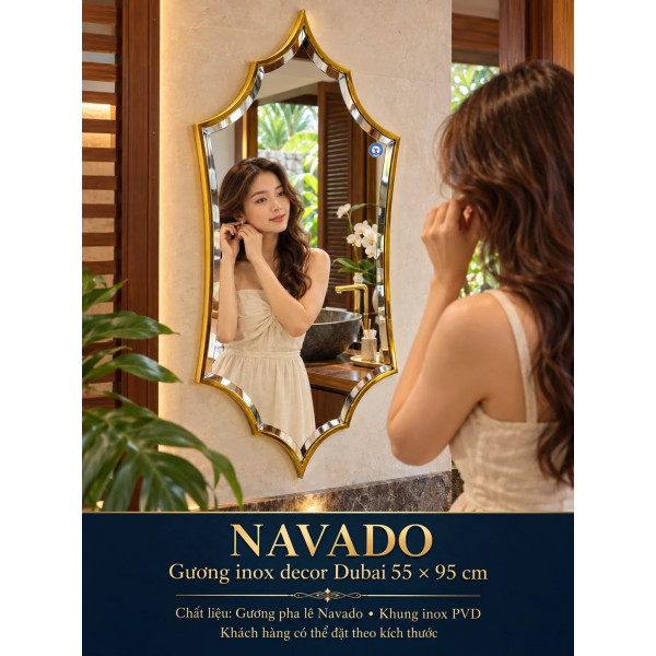 Gương phòng tắm khung inox Dubai NAVADO