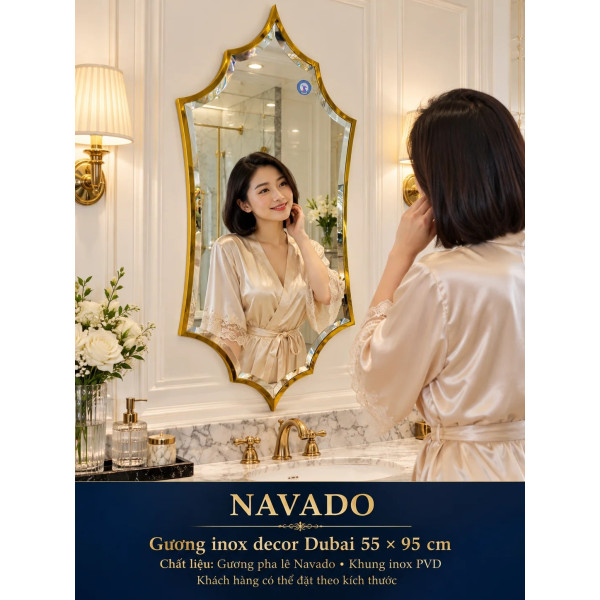 Gương phòng tắm khung inox Dubai NAVADO