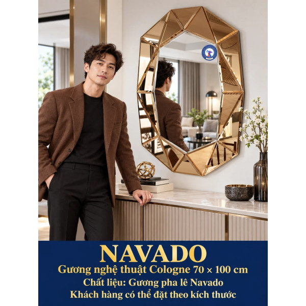Gương nghệ thuật Cologne NAVADO phòng khách 70 x 100 cm