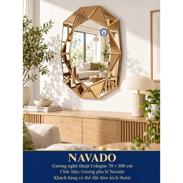 Gương nghệ thuật Cologne NAVADO phòng khách 70 x 100 cm