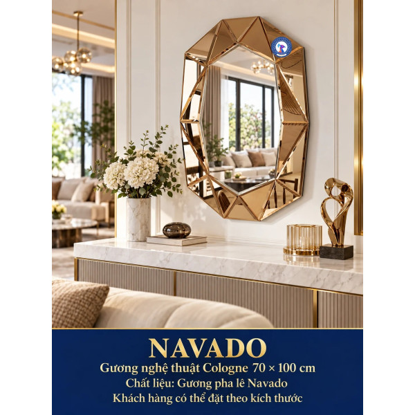 Gương nghệ thuật Cologne NAVADO phòng khách 70 x 100 cm