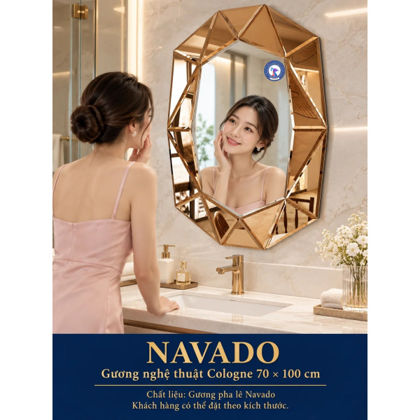 Gương phòng tắm Cologne NAVADO 70 x 100 cm