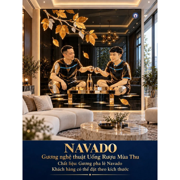 Gương nghệ thuật Uống Rượu Mùa Thu NAVADO