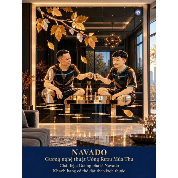 Gương nghệ thuật Uống Rượu Mùa Thu NAVADO