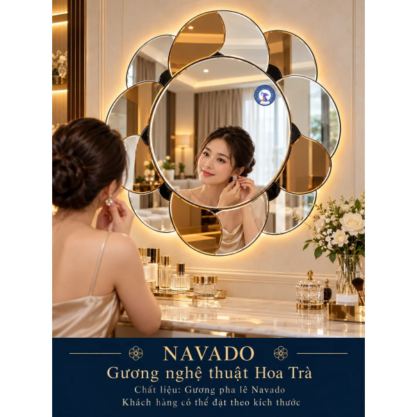 Gương bàn trang điểm Hoa Trà NAVADO