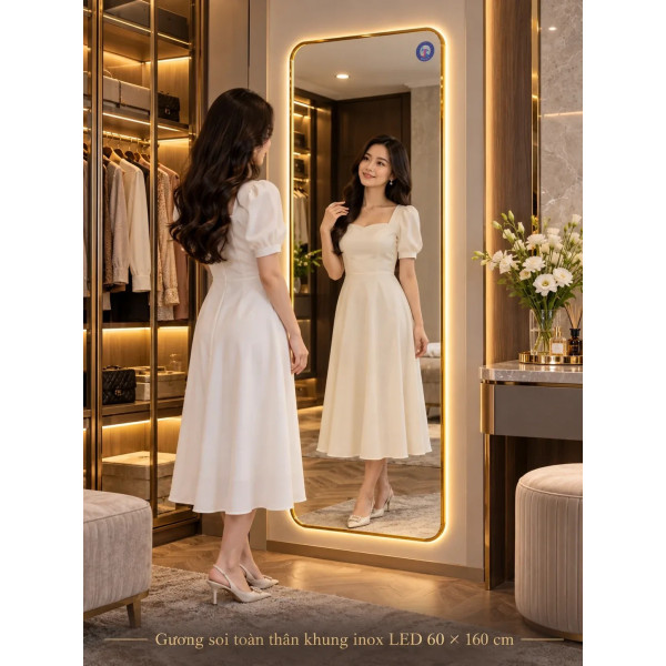 Gương soi toàn thân khung inox đèn LED 60 x 160 cm NAVADO