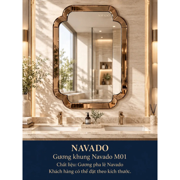 Gương phòng tắm khung NAVADO M01 60 x 80 cm