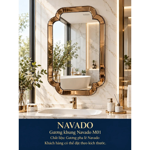 Gương phòng tắm khung NAVADO M01 60 x 80 cm