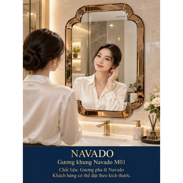 Gương phòng tắm khung NAVADO M01 60 x 80 cm