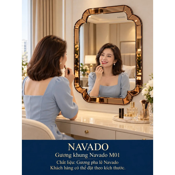 Gương bàn trang điểm khung NAVADO M01 60 x 80 cm