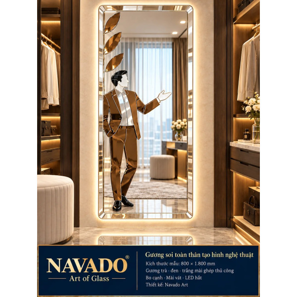 Gương soi toàn thân dáng người LED NAVADO