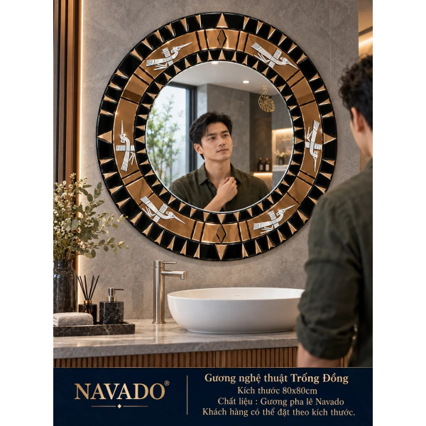 Gương nghệ thuật Trống Đồng NAVADO phòng khách