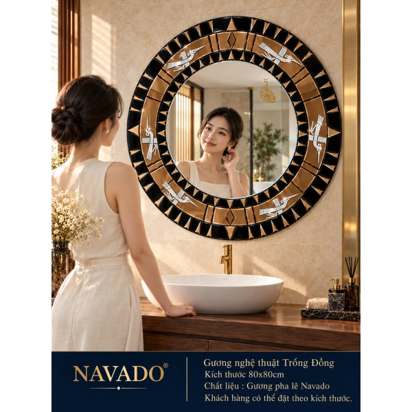 Gương nghệ thuật Trống Đồng NAVADO phòng khách