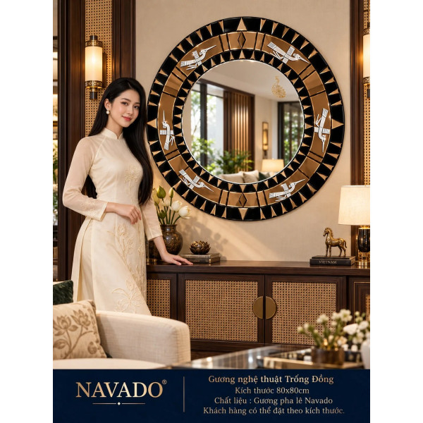 Gương nghệ thuật Trống Đồng NAVADO phòng khách
