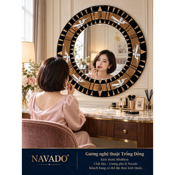 Gương bàn trang điểm Trống Đồng NAVADO