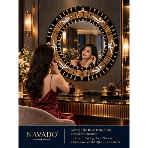 Gương bàn trang điểm Trống Đồng NAVADO