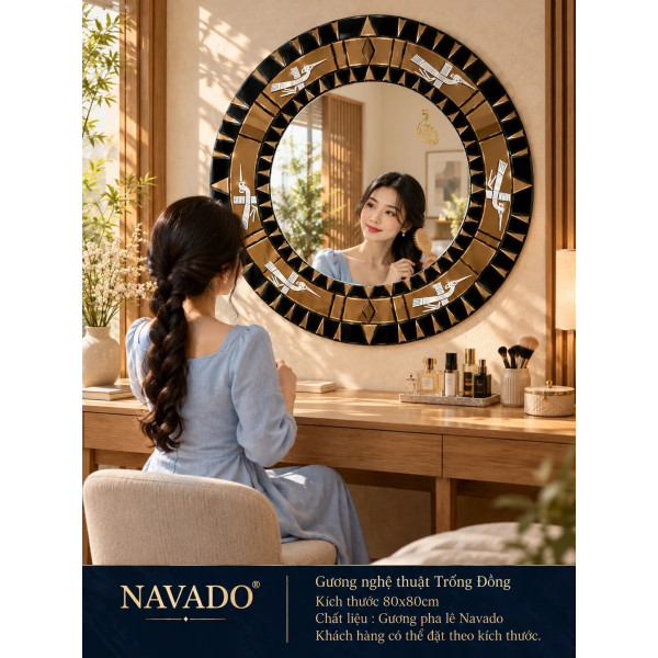 Gương bàn trang điểm Trống Đồng NAVADO
