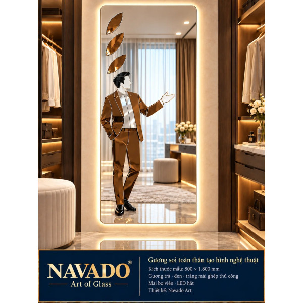 Gương phòng tắm vát góc LED NAVADO