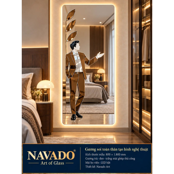 Gương phòng tắm vát góc LED NAVADO